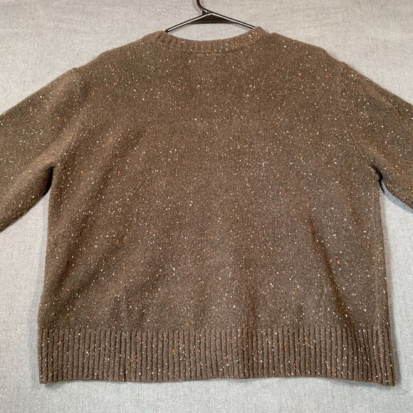 Ana Brown Speckled Knit Sweater Crewneck Womens Size Medium - Picture 6 of 8